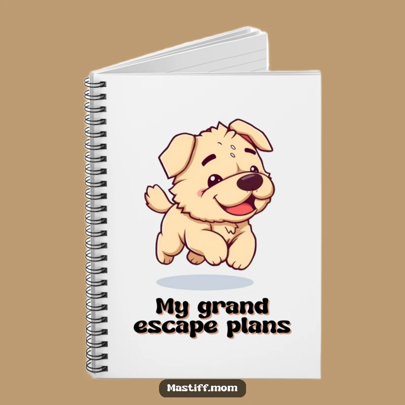 Funny Kawaii Mastiff Notebook: Clumsy Dog Joyfully Bounding, Perfect Funny Journal