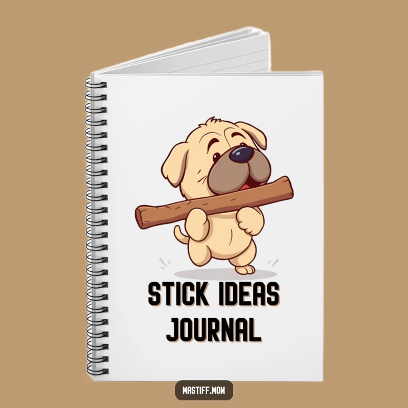 Funny Kawaii Mastiff Notebook: Giant Stick Fetch Notes - Humorous Dog Journal Gift