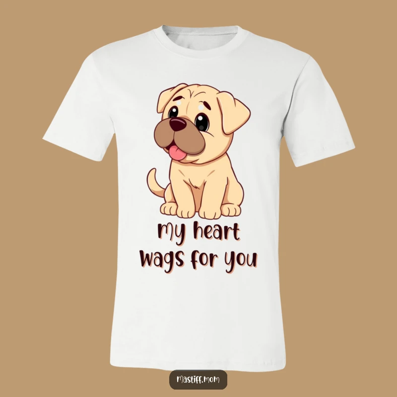 Funny Adoring Mastiff T-Shirt: Wear Your Heart on Your Sleeve Gift