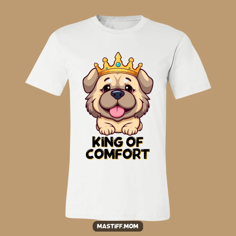 Funny Kawaii Mastiff Crown T-Shirt - Regal Dog Tee for Amused Sitters