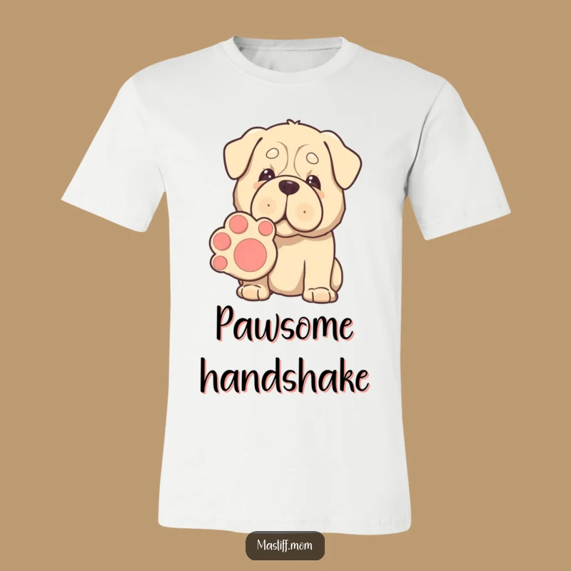 Funny Kawaii Mastiff Paw Shake T-Shirt - Gentle Giant Style Gift