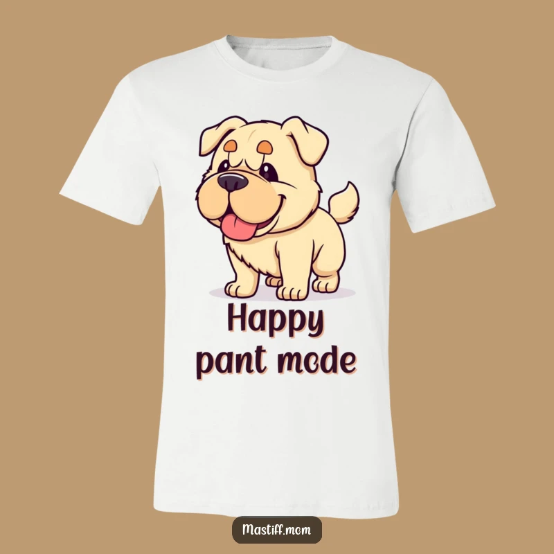 Funny Kawaii Mastiff Wagging T-Shirt - Cute Dog Tee for Energetic Pups