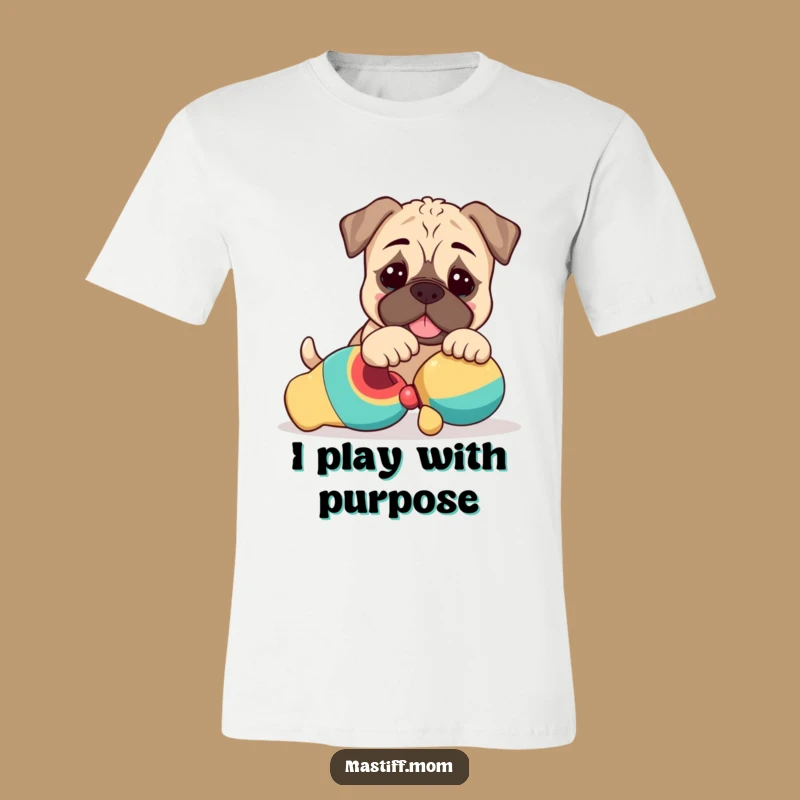 Funny Kawaii Mastiff T-Shirt: Playful Puppy Nudge Design