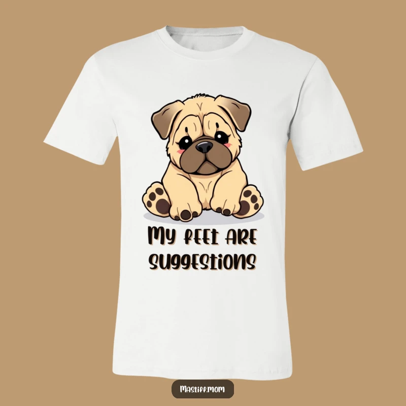 Funny Kawaii Mastiff Tripping T-Shirt - Giant Paws Humor, Ideal Funny Gift for Dog Lovers