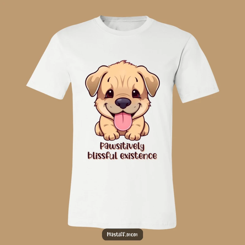 Funny Mastiff Cub T-Shirt: Joyful Panting Puppy Tee, Ideal Funny Gift