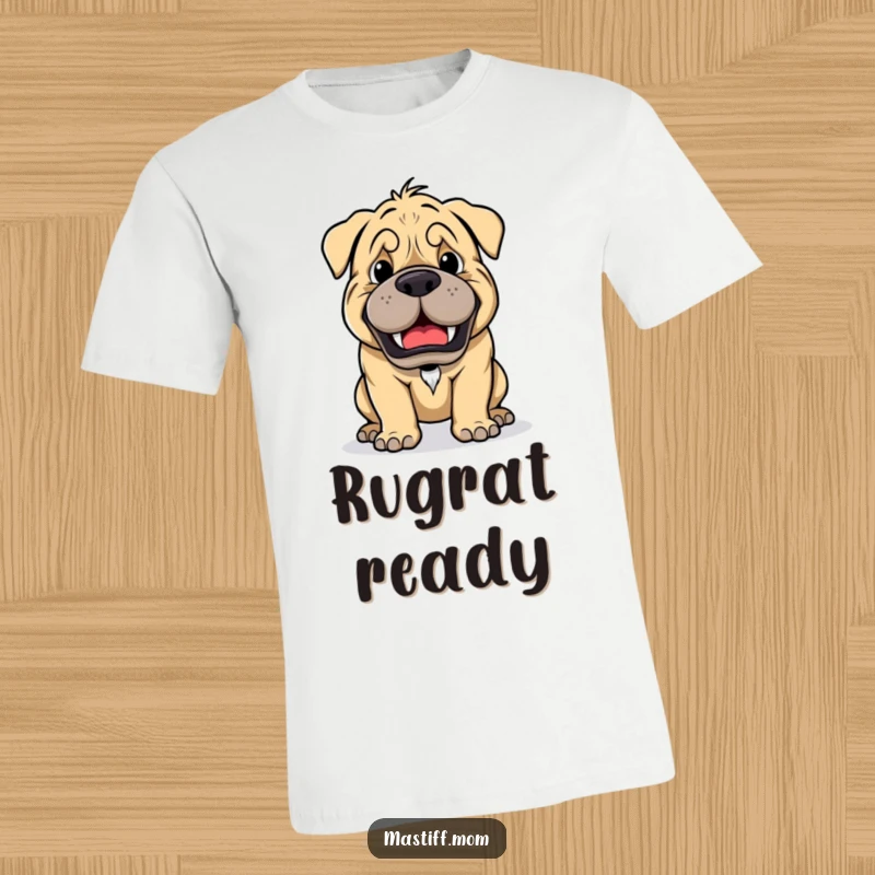 Funny Kawaii Mastiff Playful Growl Ready for Game T-Shirt, cute dog graphic, gentle giant, hilarious gift for Mastiff fans.