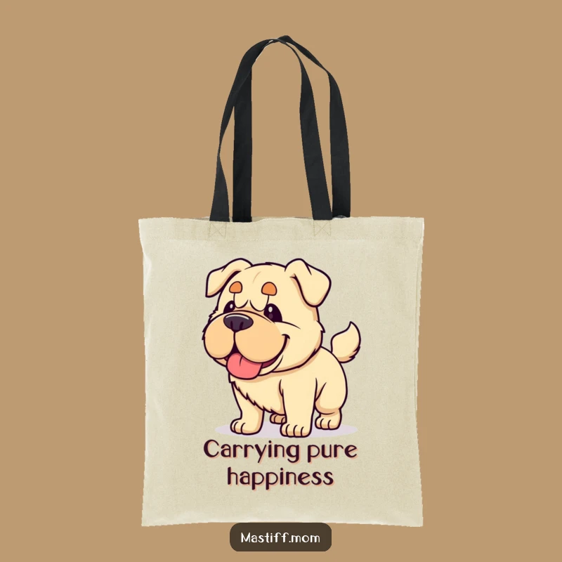 Funny Kawaii Mastiff Tote Bag - Cute Dog Accessory for Energetic Days