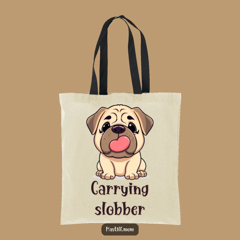 Funny Mastiff Kiss Tote Bag: Gentle Nudge Affection - Humorous Dog Bag Gift