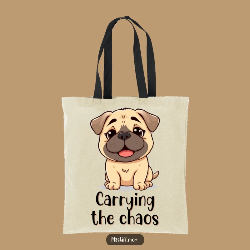 Funny Kawaii Mastiff Bewildered Tote Bag - Happy Dog Bag Gift