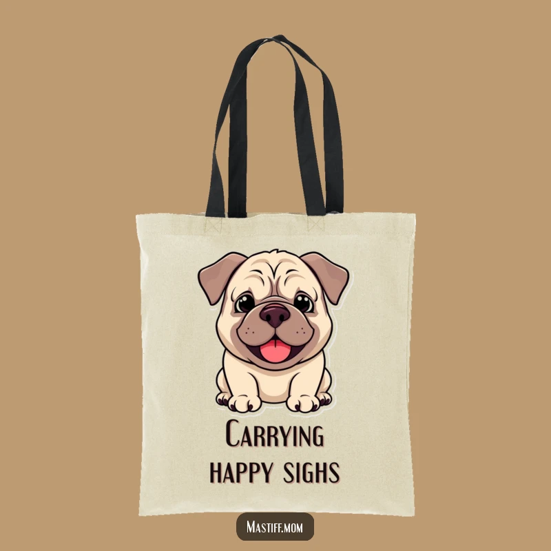 Funny Kawaii Mastiff Happy Smile Tote Bag: Carry Your Joy