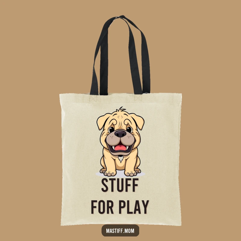 Funny Kawaii Mastiff Playful Growl Tote Bag: Carry Your Game!