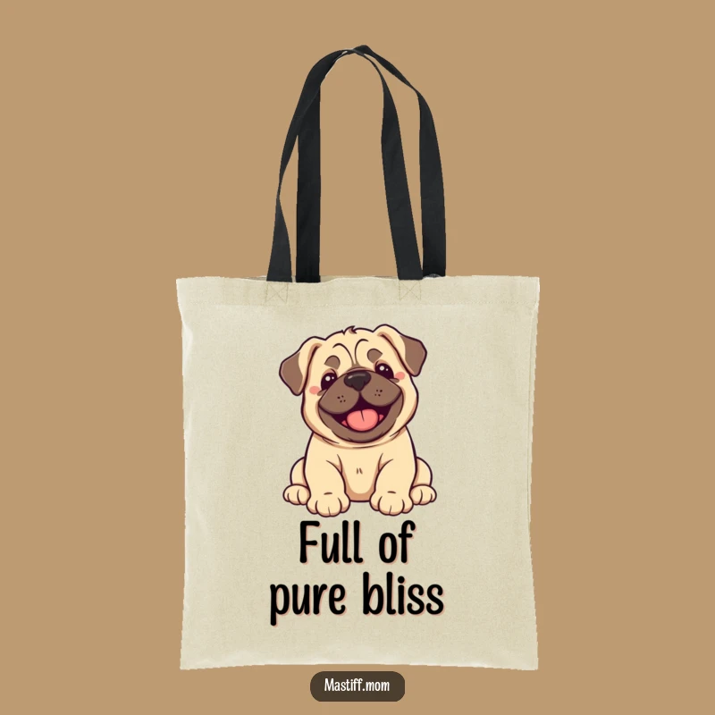 Funny Kawaii Mastiff Puppy Joy Flop Tote Bag: Happy Pup Accessory