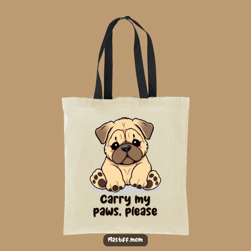 Funny Kawaii Mastiff Tote Bag - Giant Paws Tripping, Chic & Humorous Funny Gift Accessory