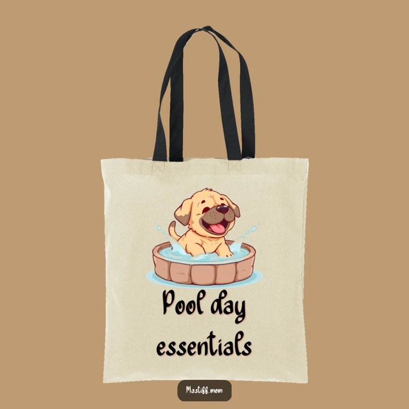 Funny Mastiff Cub Pool Splash Tote Bag: Carry Happy Vibes
